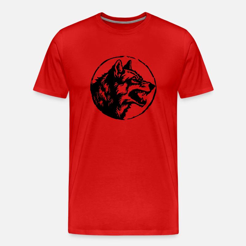 Wolf - Männer Premium Bio T-Shirt - Rot