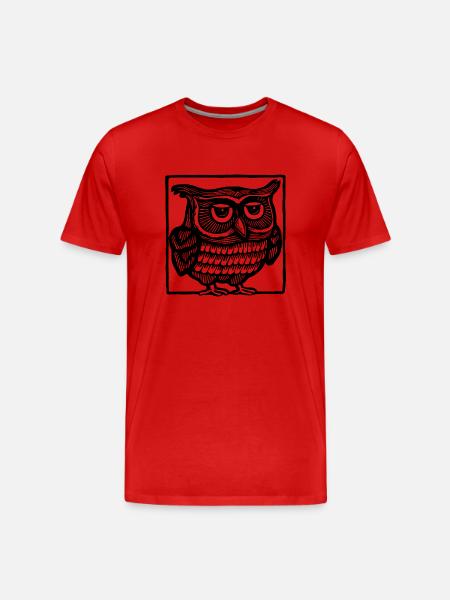 Eule - Männer Premium Bio T-Shirt - Rot