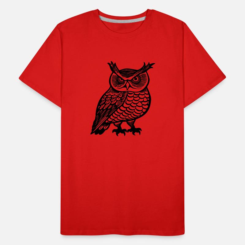 Eule Eulen Vogel Männer Premium Bio T-Shirt