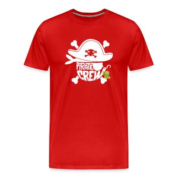 Piraten Geburtstag Party Gruppen Shirt Freibeuter - Männer Premium Bio T-Shirt - Rot - Vorne - Damien (186cm)