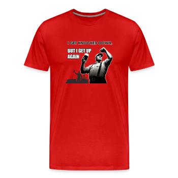 aber ich stehe wieder auf - Männer Premium Bio T-Shirt - Rot - Vorne - Damien (186cm)