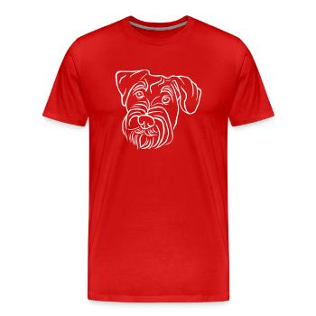 Schnauzer moyen - T-shirt bio Premium Homme - rouge - Devant - Damien (186cm)