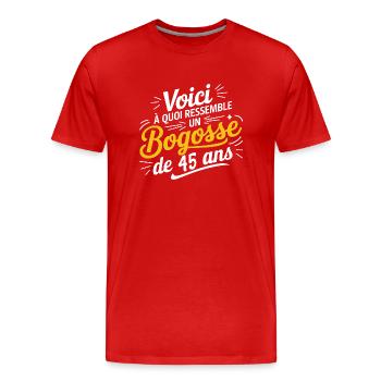 45-year-old bogosse - Men's Premium Organic T-Shirt - red - Front - Damien (186cm)