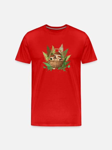 Mushroom basket with Karl Johan - Men's Premium Organic T-Shirt - red