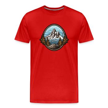 Mountain Mountain - Men's Premium Organic T-Shirt - red - Front - Damien (186cm)
