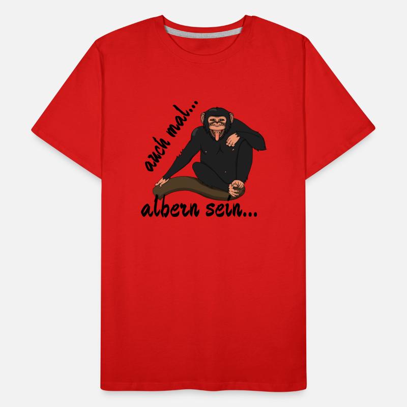 Schimpanse "auch mal albern sein..." Männer Premium Bio T-Shirt