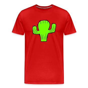 Cactus Plante Épineux Épineux Déserts Cactus - T-shirt bio Premium Homme - rouge - Devant - Damien (186cm)