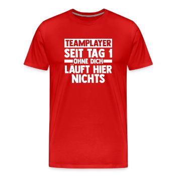 Mitarbeiter Arbeiter Kollege Arbeitskollege - Männer Premium Bio T-Shirt - Rot - Vorne - Damien (186cm)