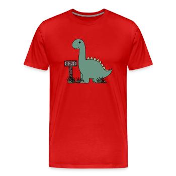 Dino Leon - Männer Premium Bio T-Shirt - Rot - Vorne - Damien (186cm)