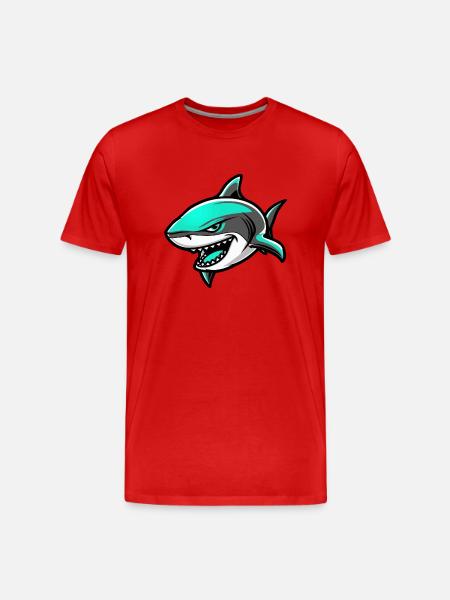 Hai Comic - Männer Premium Bio T-Shirt - Rot