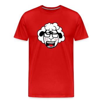mouton nerd hornglasses fermoir lunettes geek smart - T-shirt bio Premium Homme - rouge - Devant - Damien (186cm)
