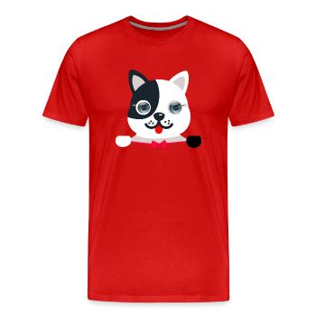 Chat élégant et festif avec un papillon festif rouge - T-shirt bio Premium Homme - rouge - Devant - Damien (186cm)