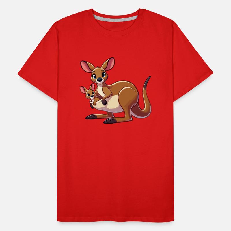Känguru-Mutter mit Kind Männer Premium Bio T-Shirt