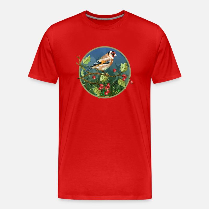 Bunter Vogel - Männer Premium Bio T-Shirt - Rot