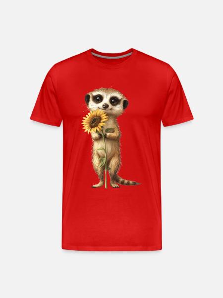 Roter Panda - Männer Premium Bio T-Shirt - Rot
