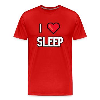 J’adore dormir - T-shirt bio Premium Homme - rouge - Devant - Damien (186cm)