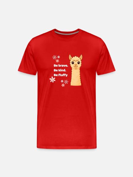 Be brave – fluffy alpacas - Men's Premium Organic T-Shirt - red