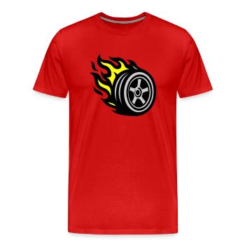 Tire Flame - Men's Premium Organic T-Shirt - red - Front - Damien (186cm)