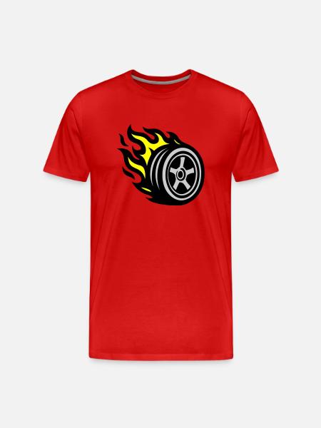Tire Flame - Men's Premium Organic T-Shirt - red