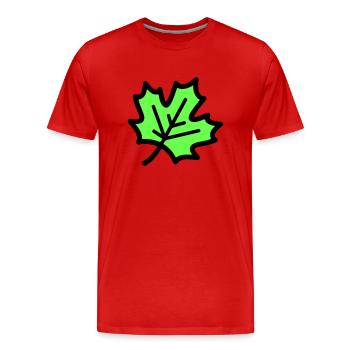 Maple Leaf Leaf Autumn Icon - Men's Premium Organic T-Shirt - red - Front - Damien (186cm)