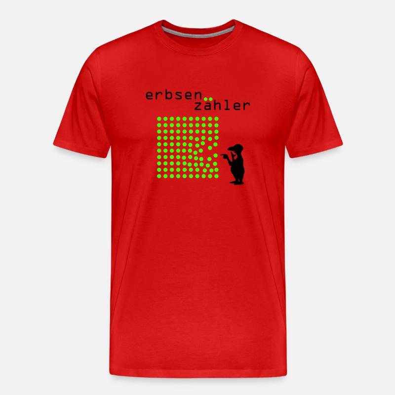 Erbsenzähler - Männer Premium Bio T-Shirt - Rot