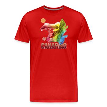 POT-pourri CANARIO Nº1 - T-shirt bio Premium Homme - rouge - Devant - Damien (186cm)