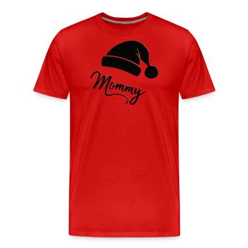 "Festive Mommy" - Men's Premium Organic T-Shirt - red - Front - Damien (186cm)