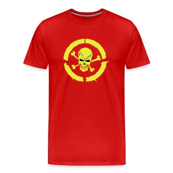 skull skull bone circle - Men's Premium Organic T-Shirt - red - Front - Damien (186cm)