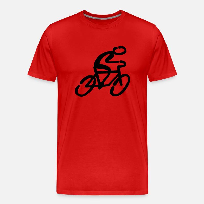Fahrradfahrer Fahrrad - Männer Premium Bio T-Shirt - Rot