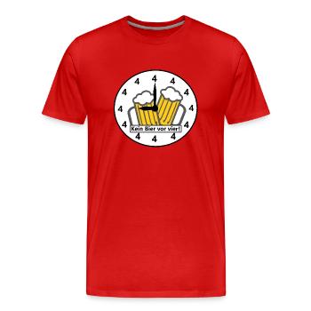 Kein Bier vor vier - Männer Premium Bio T-Shirt - Rot - Vorne - Damien (186cm)