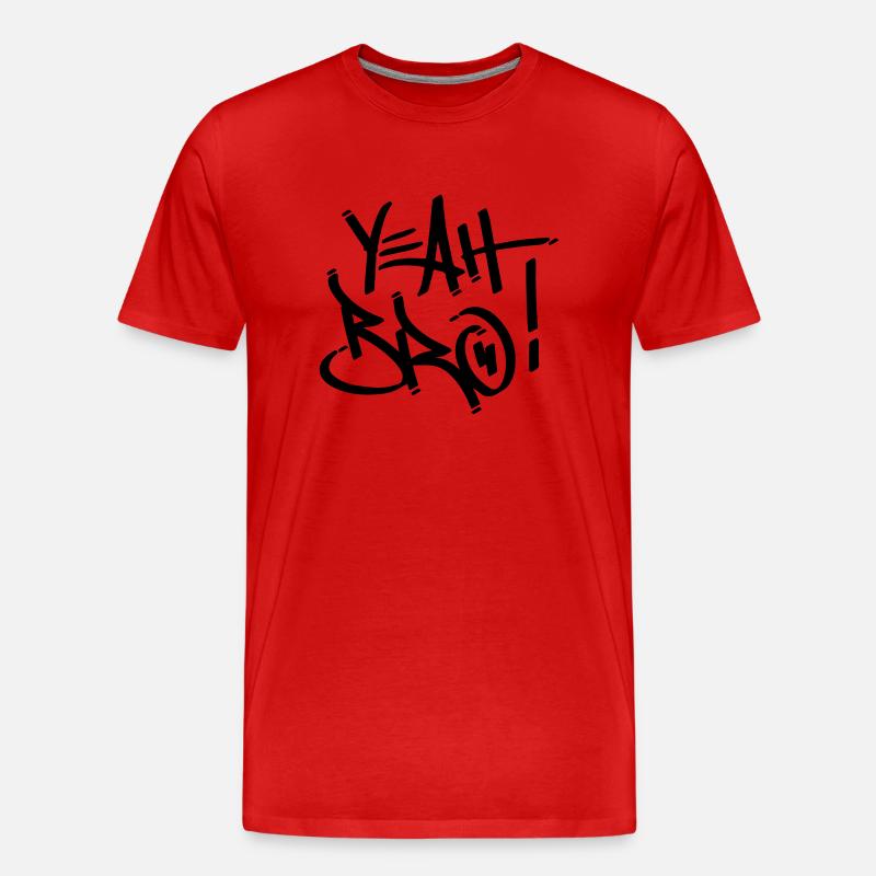yeah bro - Männer Premium Bio T-Shirt - Rot