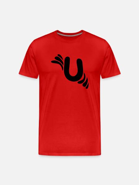 Letter U & Pattern - Men's Premium Organic T-Shirt - red