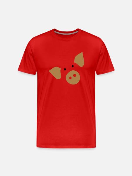 piggy_face_farm animal - Men's Premium Organic T-Shirt - red