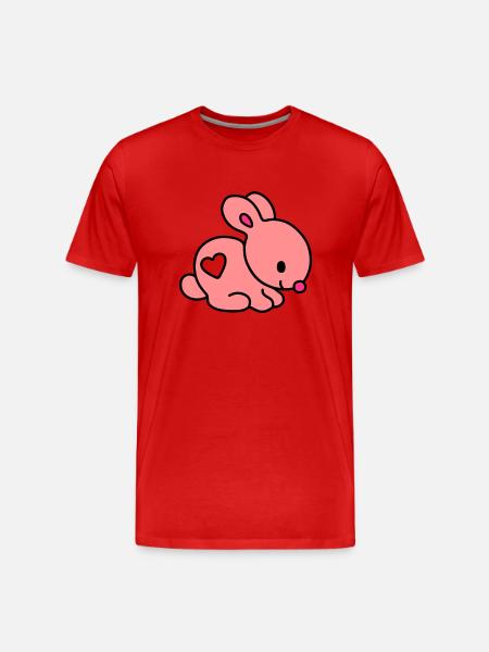 lapin coeur - T-shirt bio Premium Homme - rouge