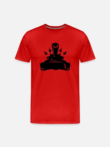 panzer_mit_flugzeugstaffel - Männer Premium Bio T-Shirt - Rot