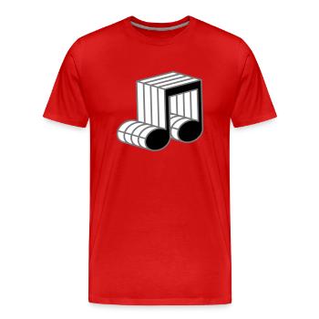 musiknote muster symbol kontur 3d zeichen party mu - Männer Premium Bio T-Shirt - Rot - Vorne - Damien (186cm)