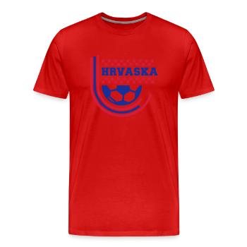 Kroatien (Fußball, Linien) - Männer Premium Bio T-Shirt - Rot - Vorne - Damien (186cm)