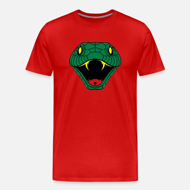 snake_002 - Männer Premium Bio T-Shirt - Rot
