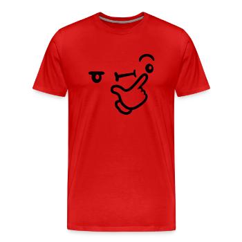 Icon Nachdenklicher Gesichtsausdruck - Männer Premium Bio T-Shirt - Rot - Vorne - Damien (186cm)