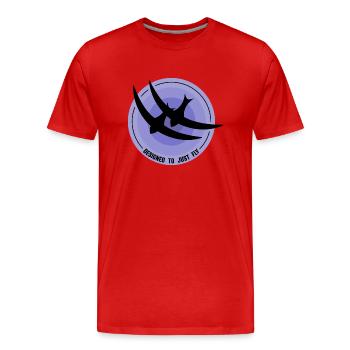 Swifts Birds Swallows DESIGNED TO JUST FLY - Men's Premium Organic T-Shirt - red - Front - Damien (186cm)