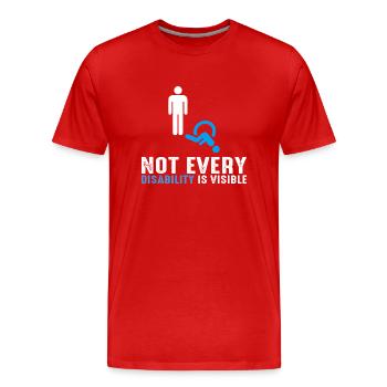 nicht jede Behinderung ist sichtbar - Männer Premium Bio T-Shirt - Rot - Vorne - Damien (186cm)