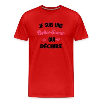 BELLE SŒUR QUI DÉCHIRE - T-shirt bio Premium Homme - rouge - Devant - Damien (186cm)