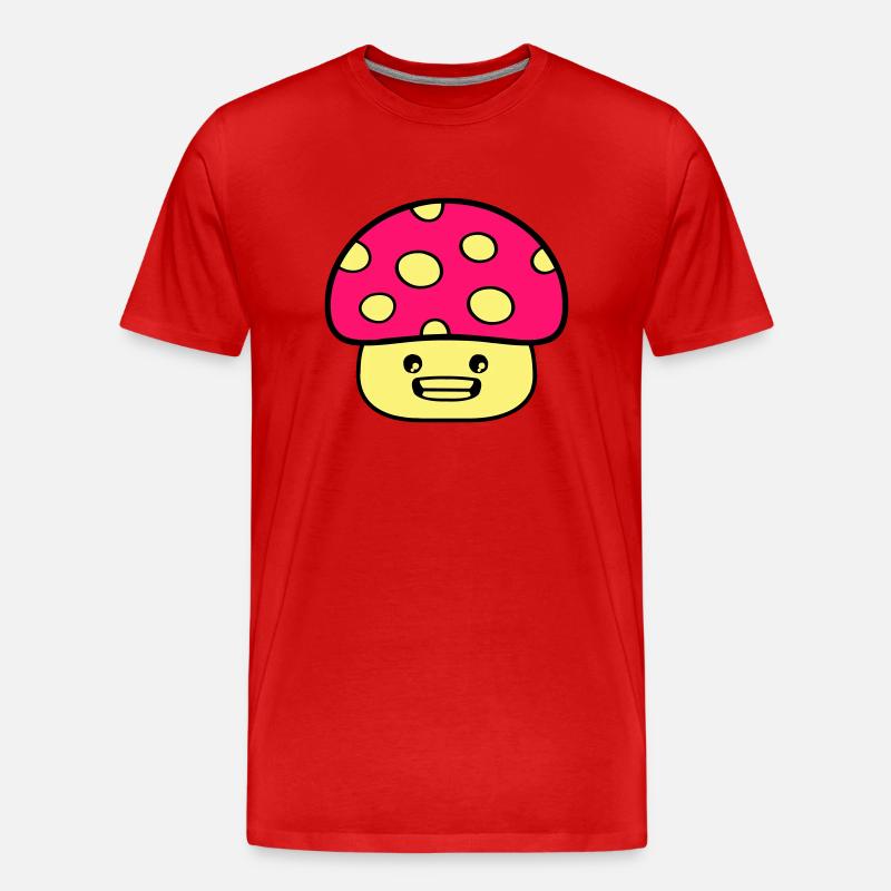 Pilz Comic - Männer Premium Bio T-Shirt - Rot