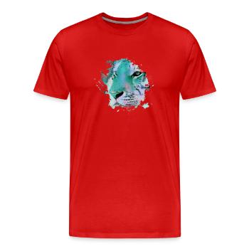 tigre, chat sauvage, bleu, peinture, graffiti, bleu - T-shirt bio Premium Homme - rouge - Devant - Damien (186cm)