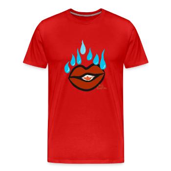 Lippen auf der Suche nach Tränen v6 00 - Männer Premium Bio T-Shirt - Rot - Vorne - Damien (186cm)