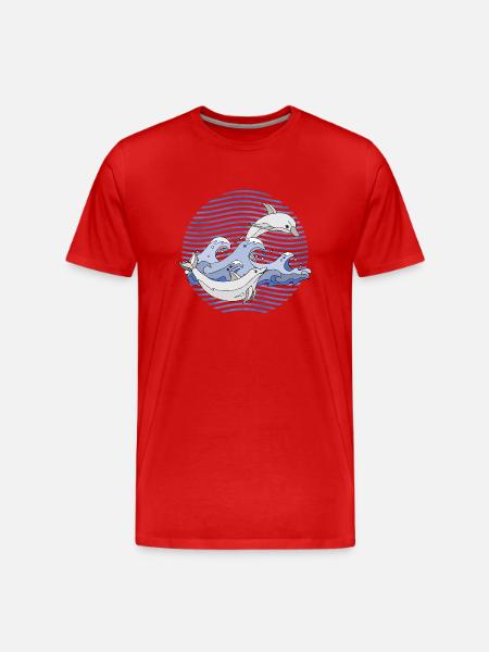 Delphine - Männer Premium Bio T-Shirt - Rot
