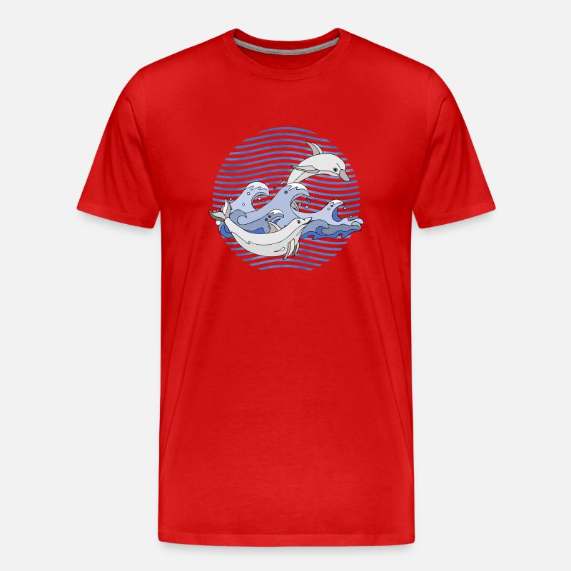 Delphine - Männer Premium Bio T-Shirt - Rot