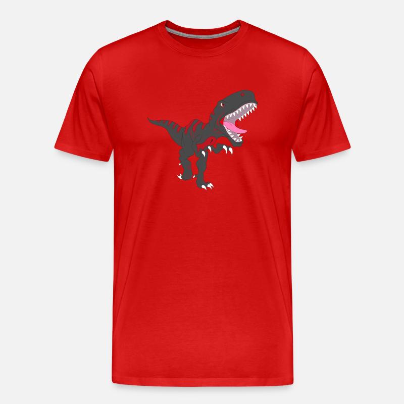 Schwarzer T-Rex - Männer Premium Bio T-Shirt - Rot