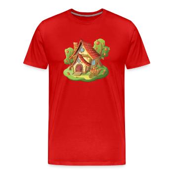 Fairytale House Apple Fruit Garden - Men's Premium Organic T-Shirt - red - Front - Damien (186cm)