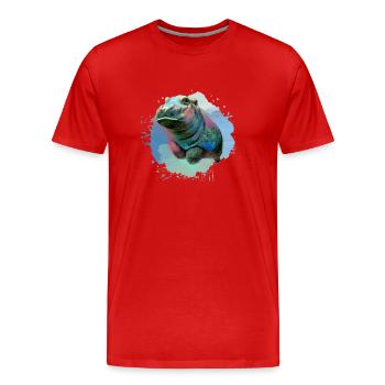 hippo,hippo,graffiti,painting,hippo baby,baby - Men's Premium Organic T-Shirt - red - Front - Damien (186cm)